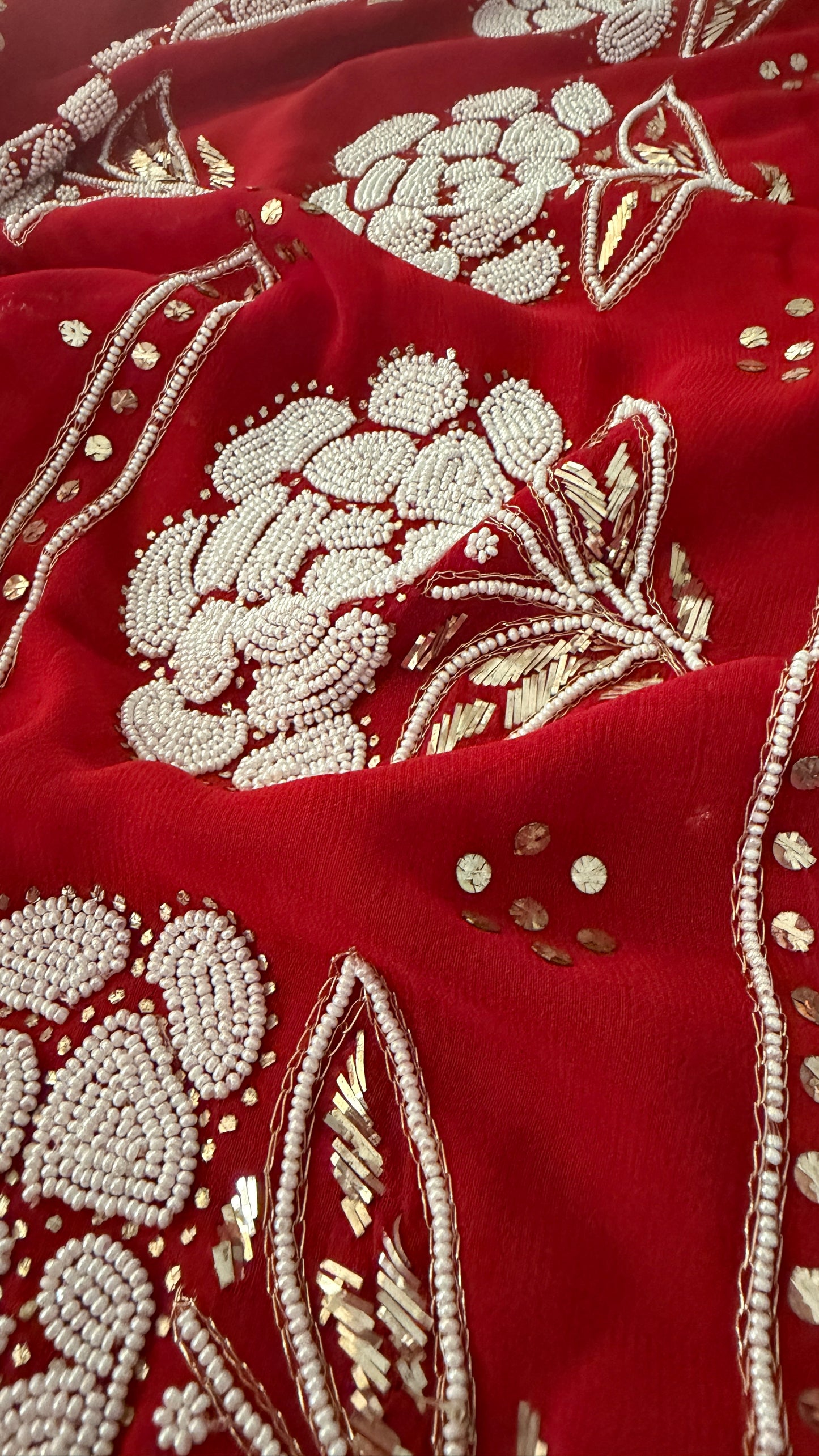 Masterpiece Red Pearl Kamdani Suit - Festive Collection