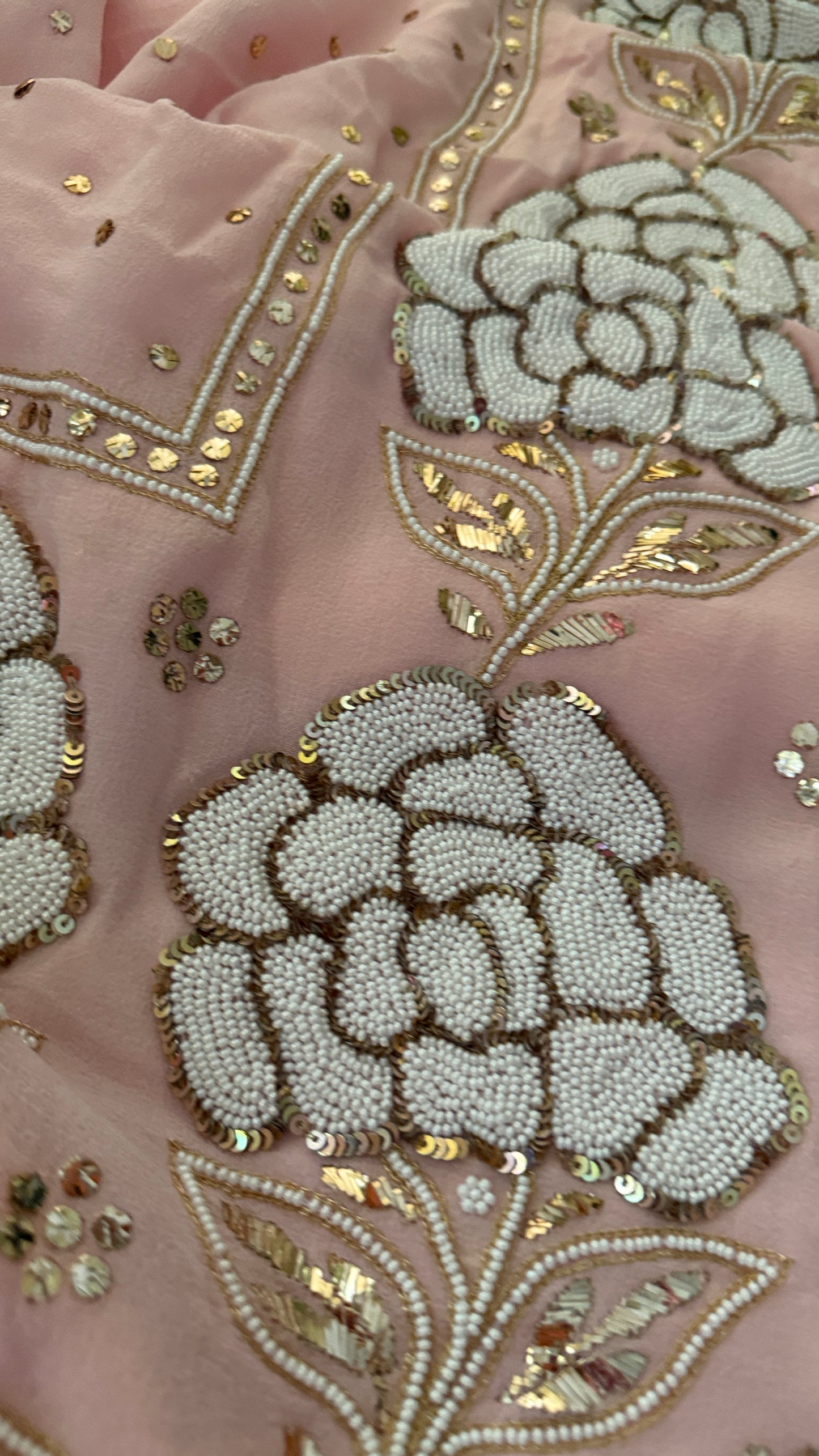 Masterpiece Pastel Pink Pearl Mukaish Suit