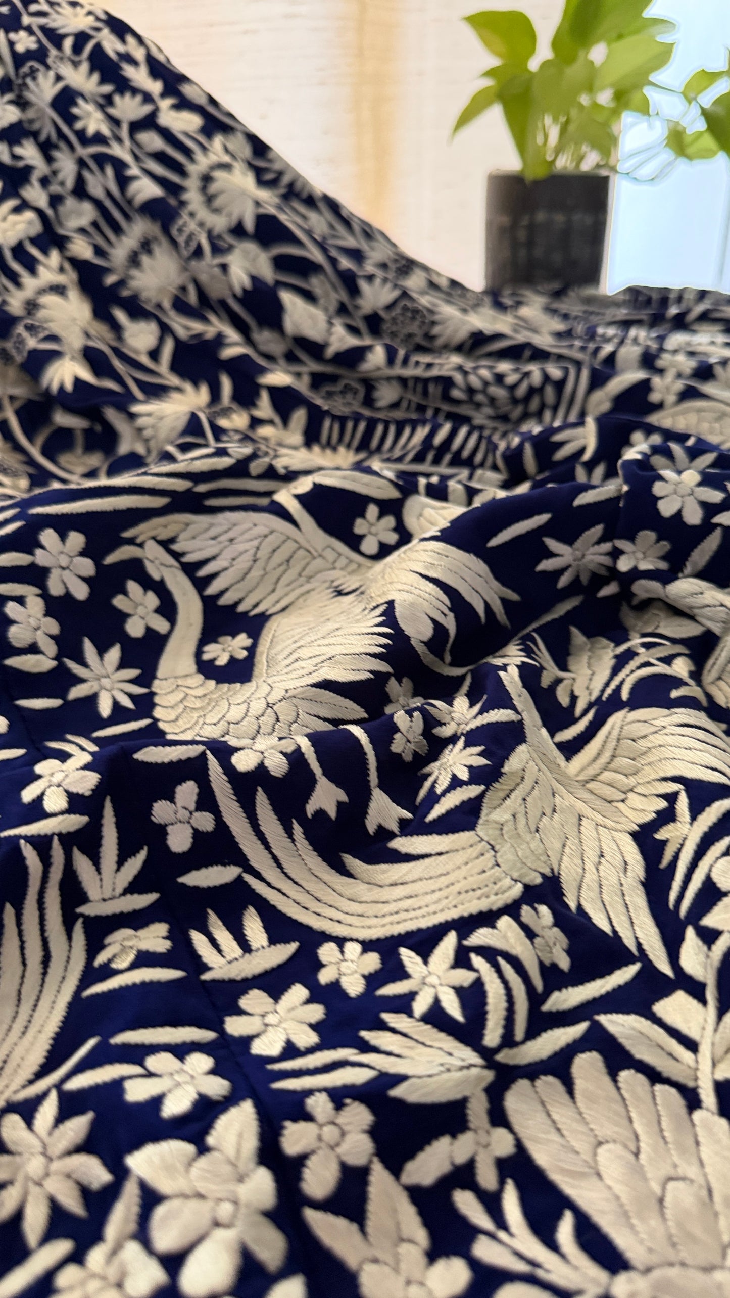 Masterpiece Navy Ivory Parsi Gara Lehenga Set