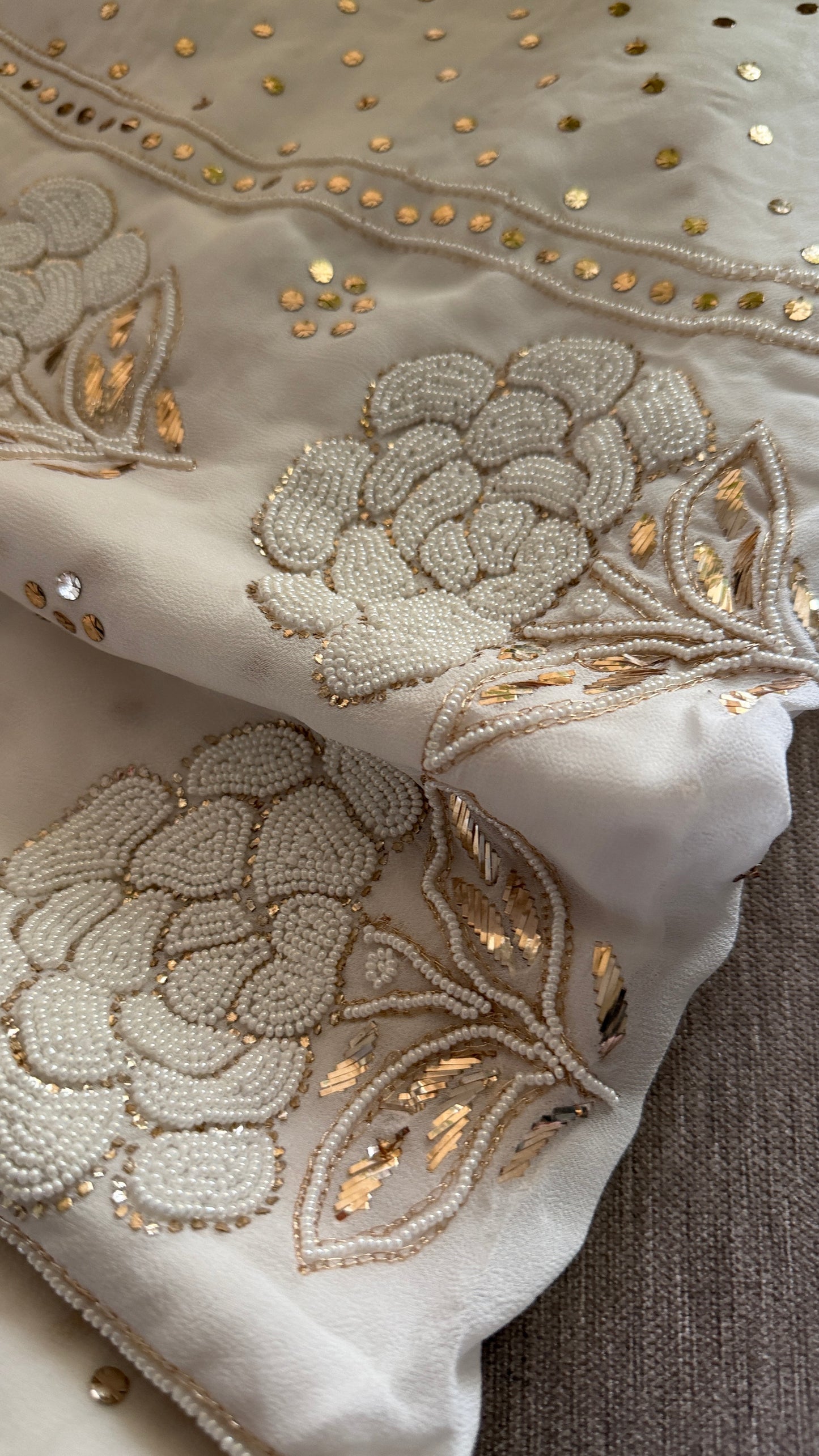 Masterpiece White Pearl Kamdani Suit - Festive Collection