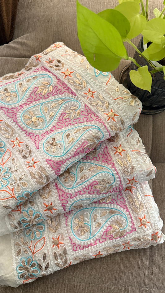 Multicolour Gota Patti Chikankari Dupatta