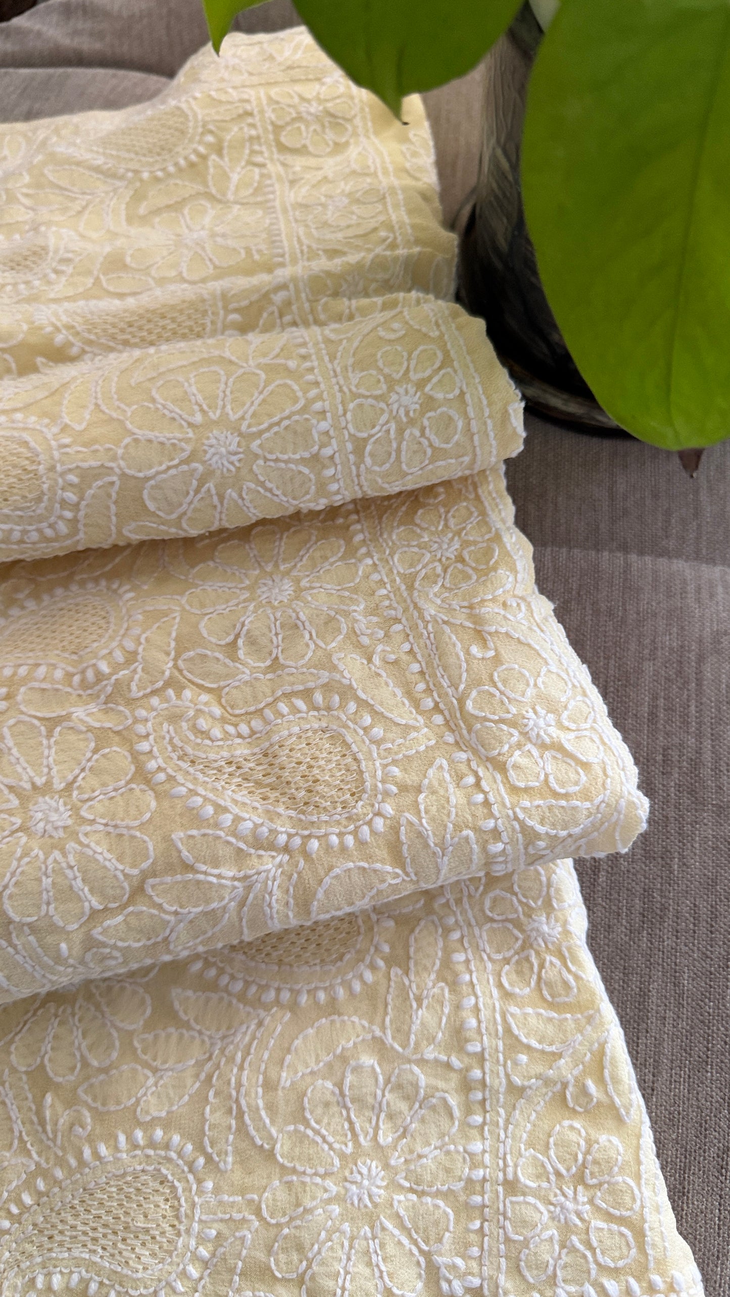 Beige Hand Jaali Chikankari Dupatta