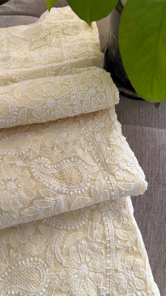 Beige Hand Jaali Chikankari Dupatta