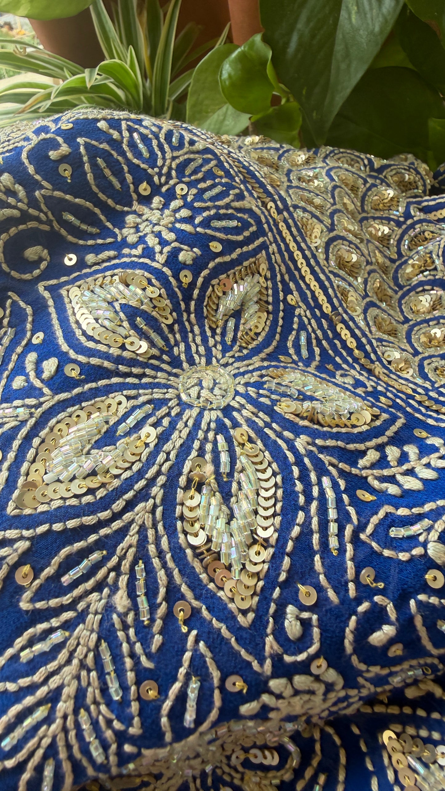 Royal Blue Embellished Chikankari Suit for Women