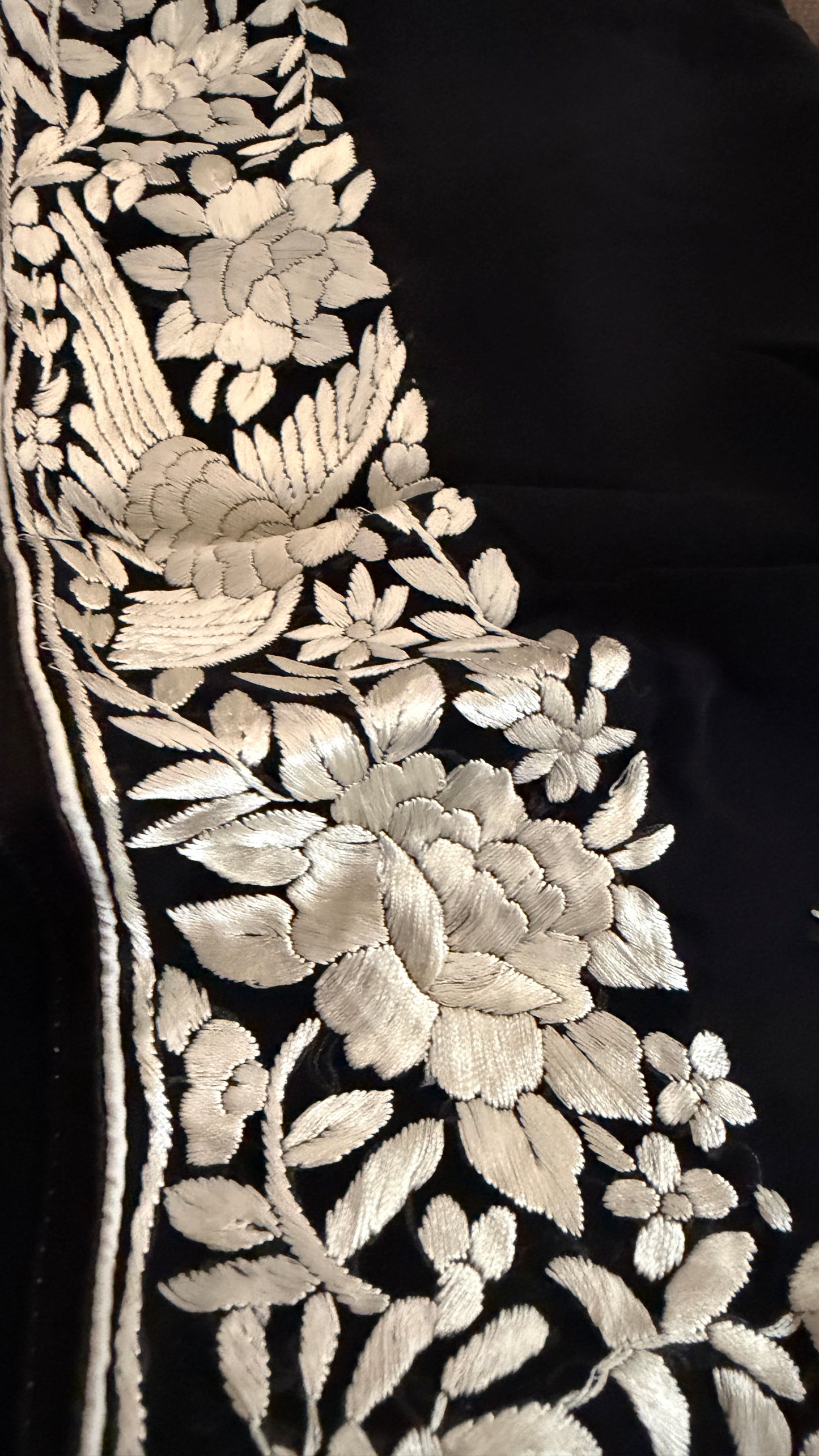 Heirloom Black Parsi Gara Dupatta