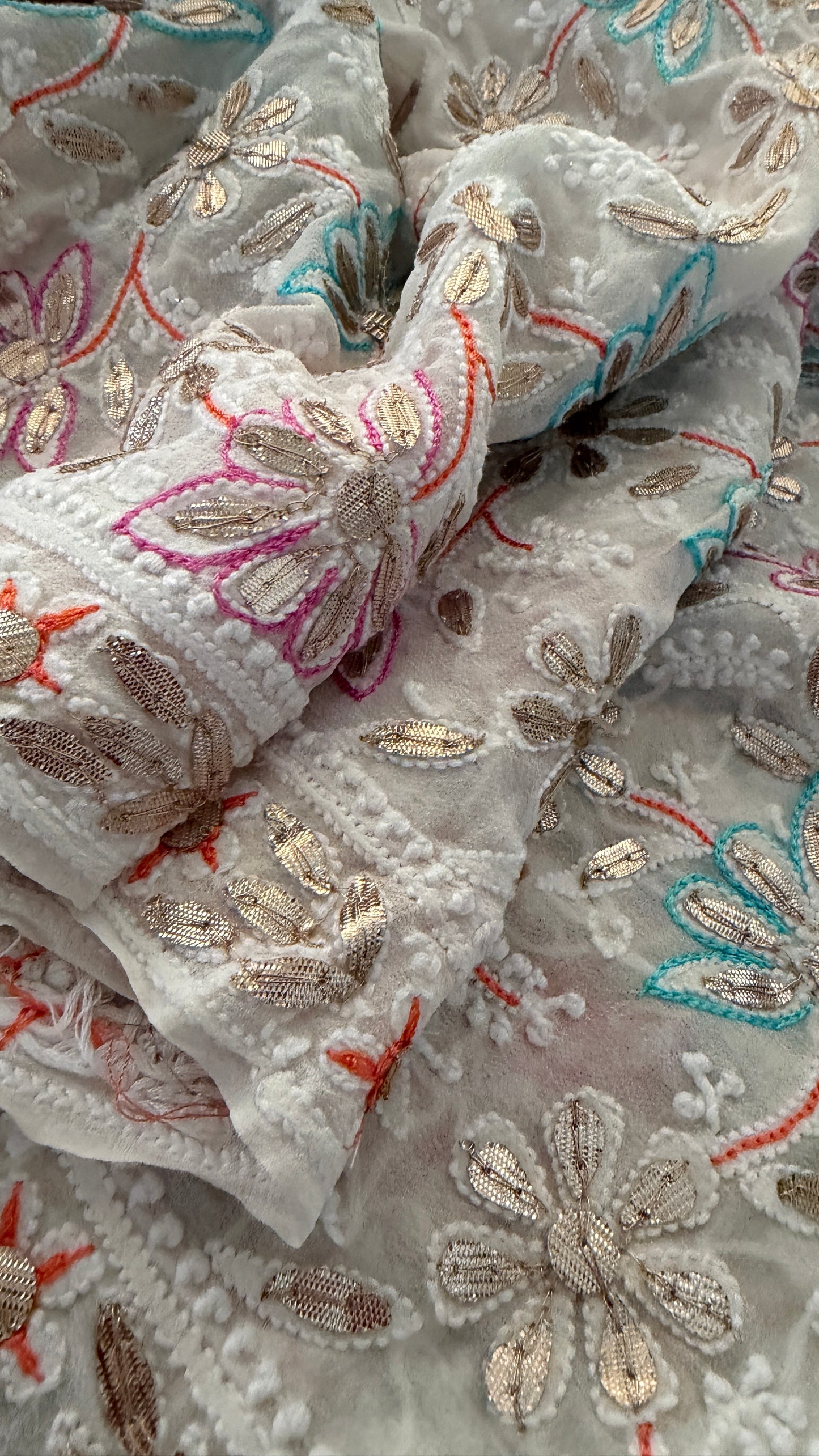 Multicolour Gota Patti Chikankari Dupatta