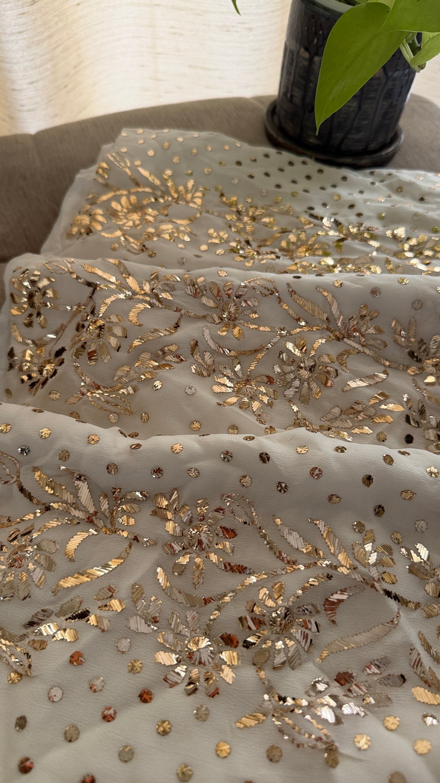Designer White Kamdani Suit