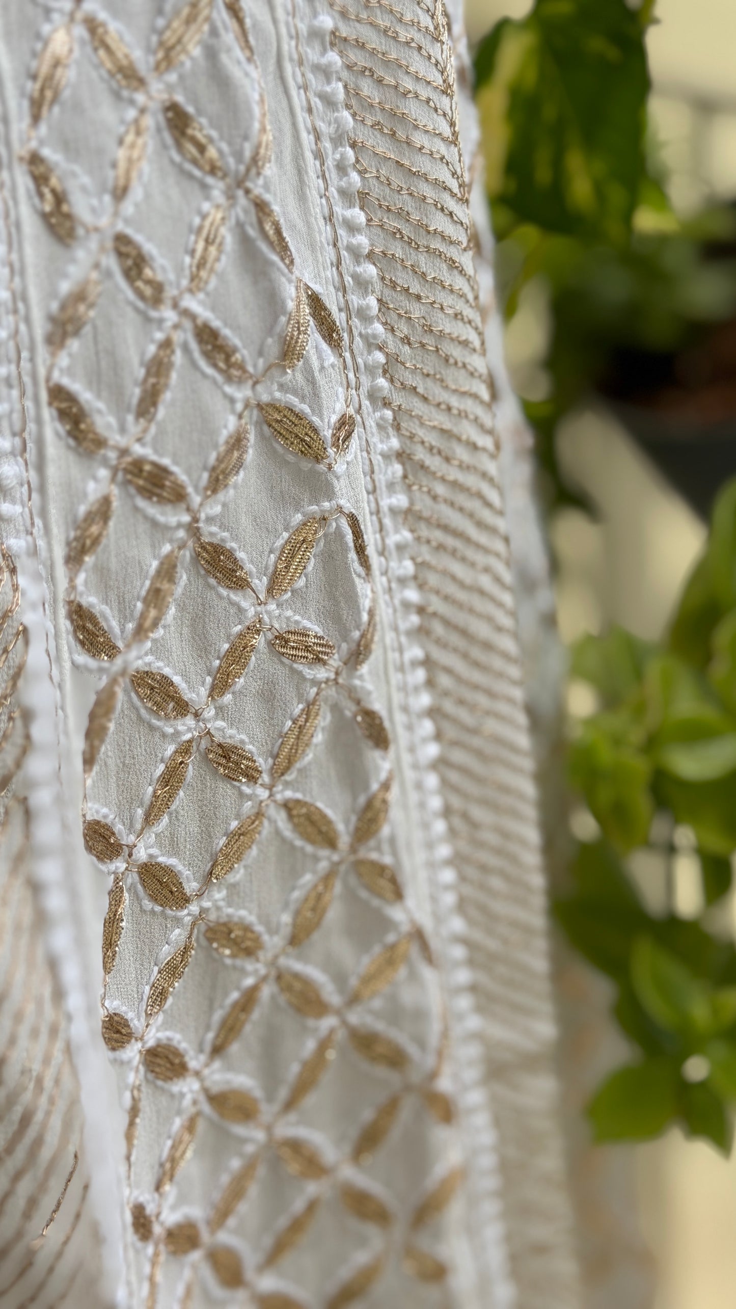 White Gota Patti Chikankari Anarkali Suit