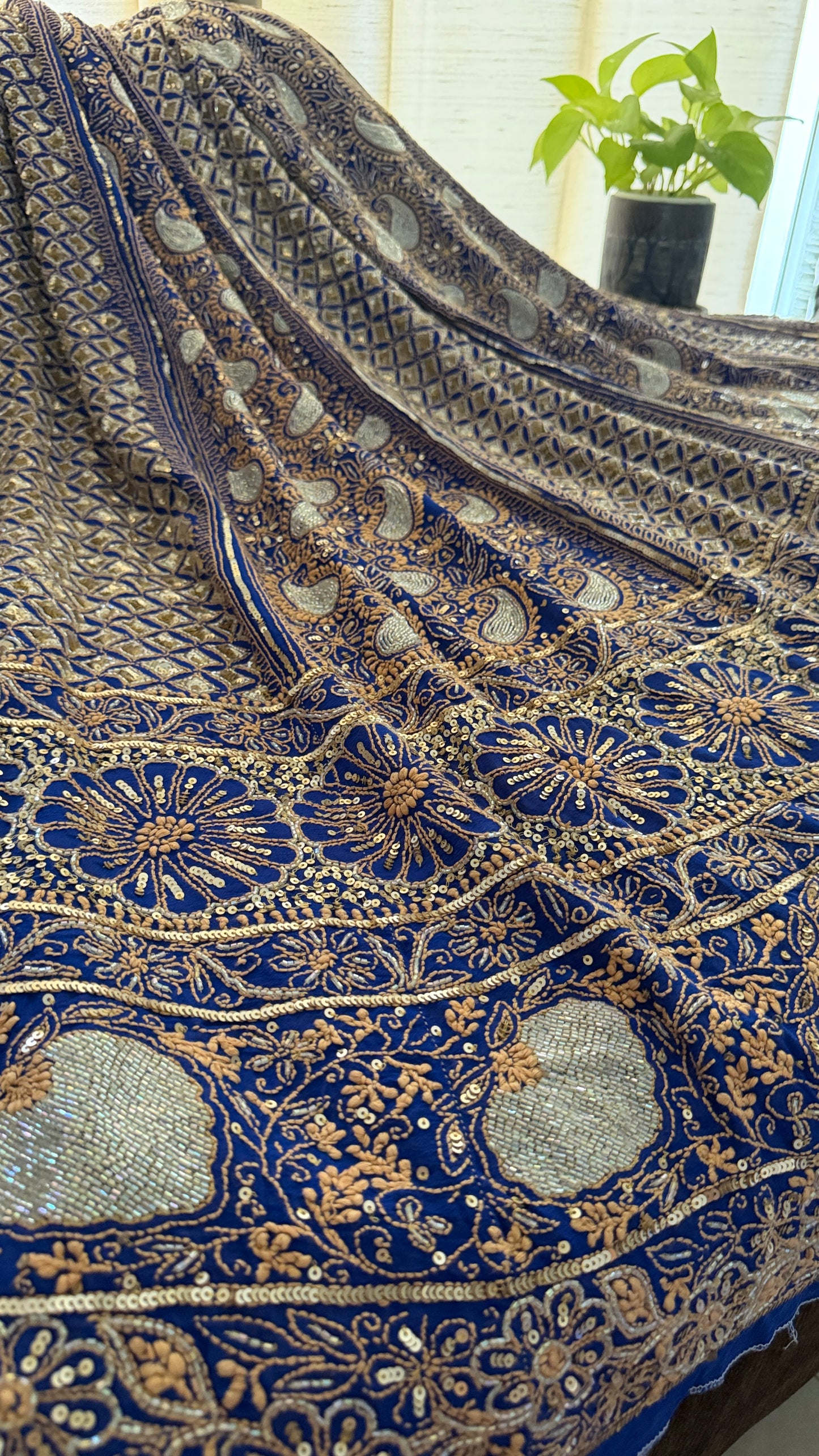 Masterpiece Blue Cut Dana Chikankari Lehenga Set