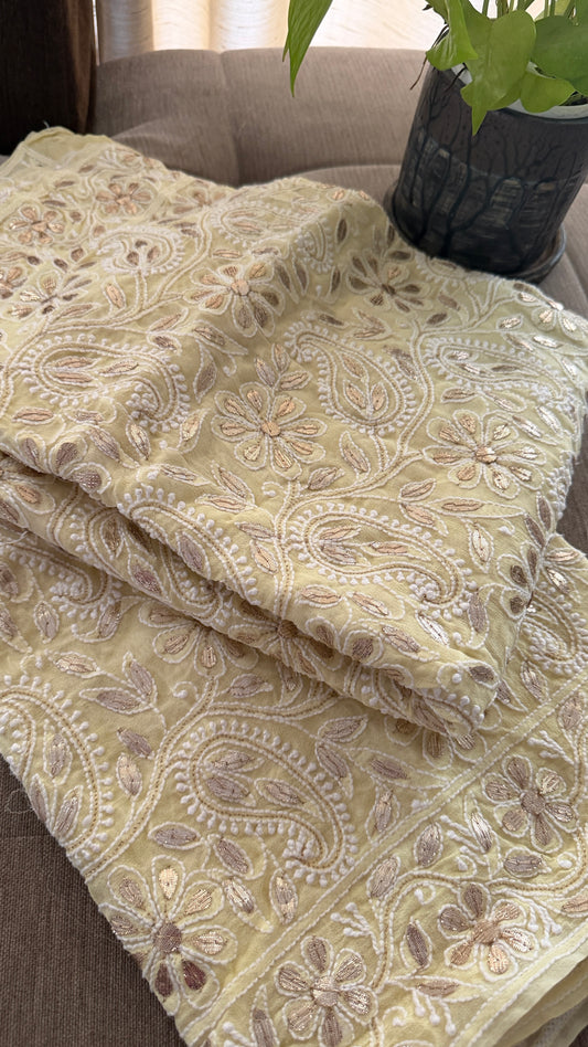 Exclusive Yellow Gota Patti Chikankari Dupatta for Women
