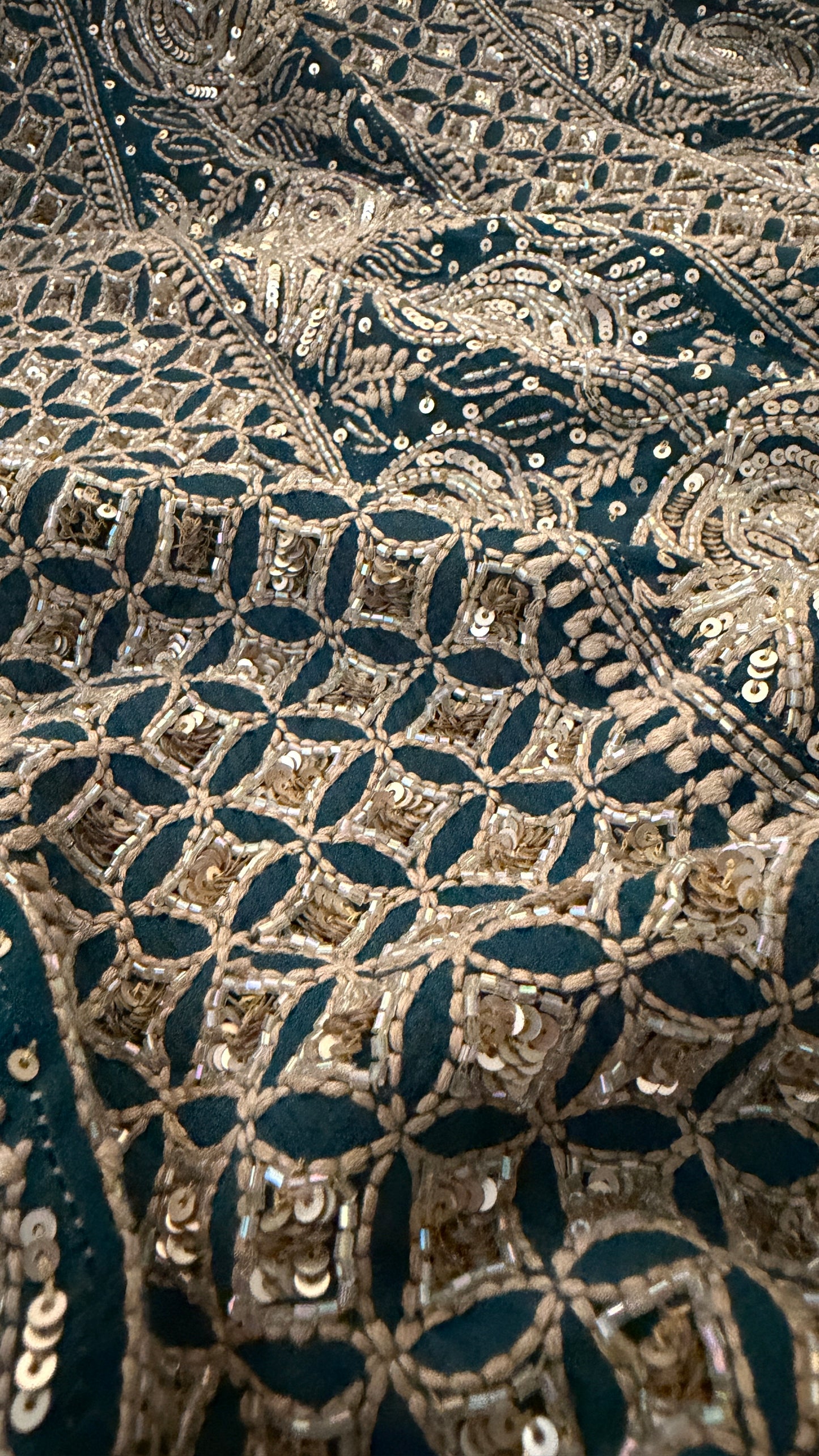 Dusty Emerald Green Cut Dana Chikankari Anarkali Suit