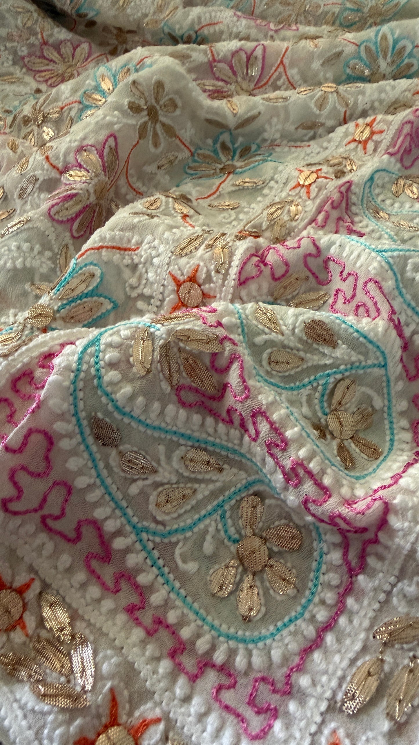 Multicolour Gota Patti Chikankari Dupatta
