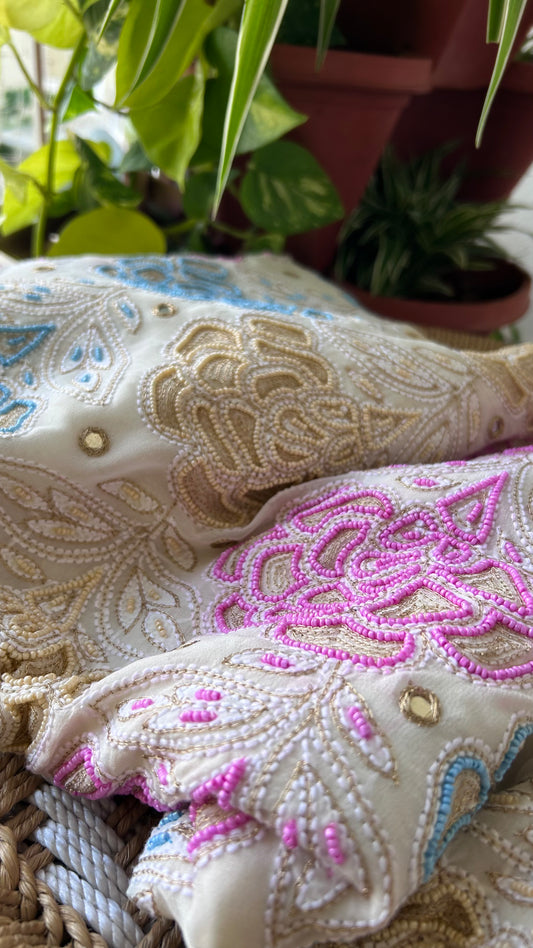 Multicolour Pearls Chikankari Suit