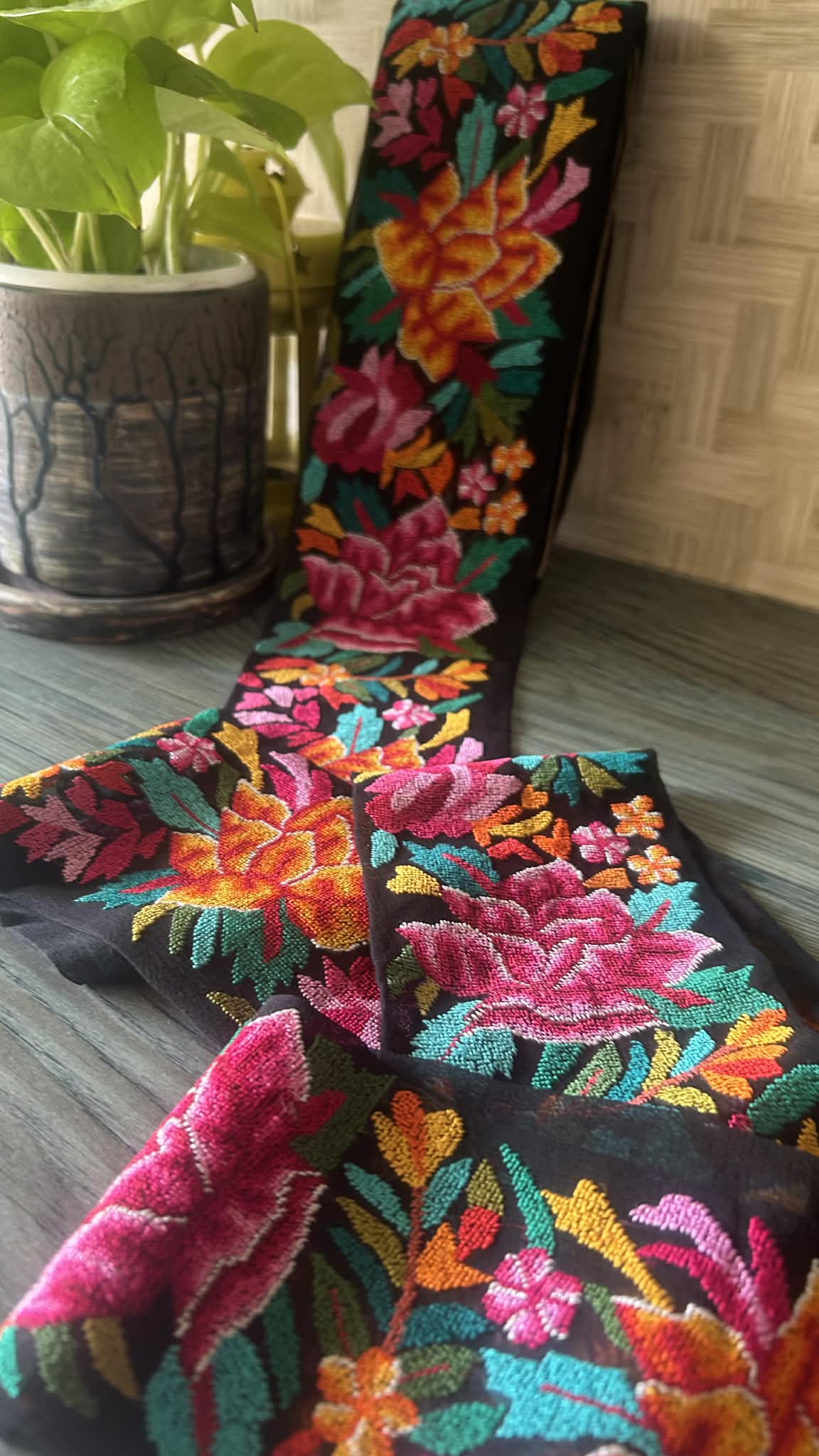 Exclusive Petit Point Hand Embroidered Border