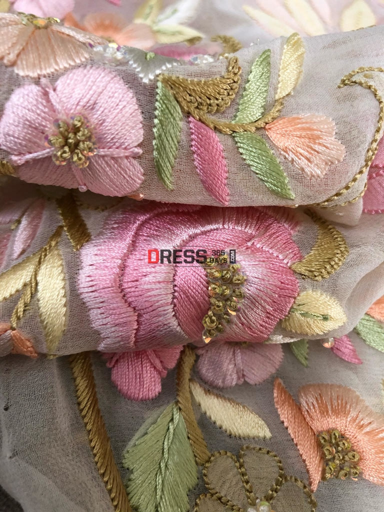 All Over Multicolour Parsi Gara Chikankari Suit (Pre-Order) Suits