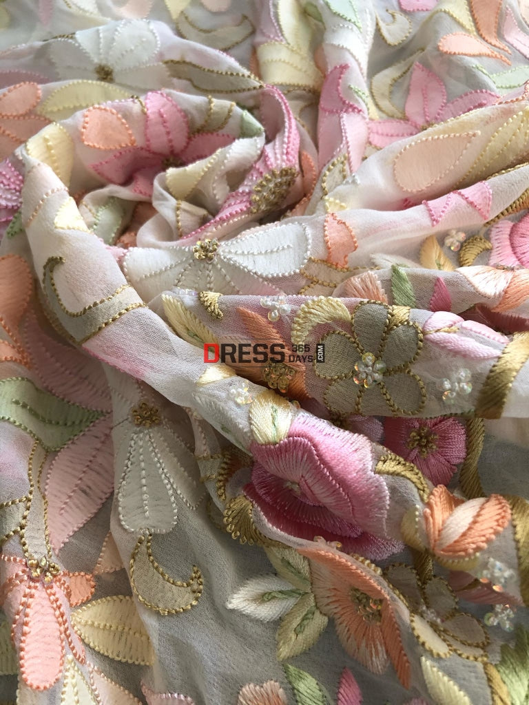 All Over Multicolour Parsi Gara Chikankari Suit (Pre-Order) Suits