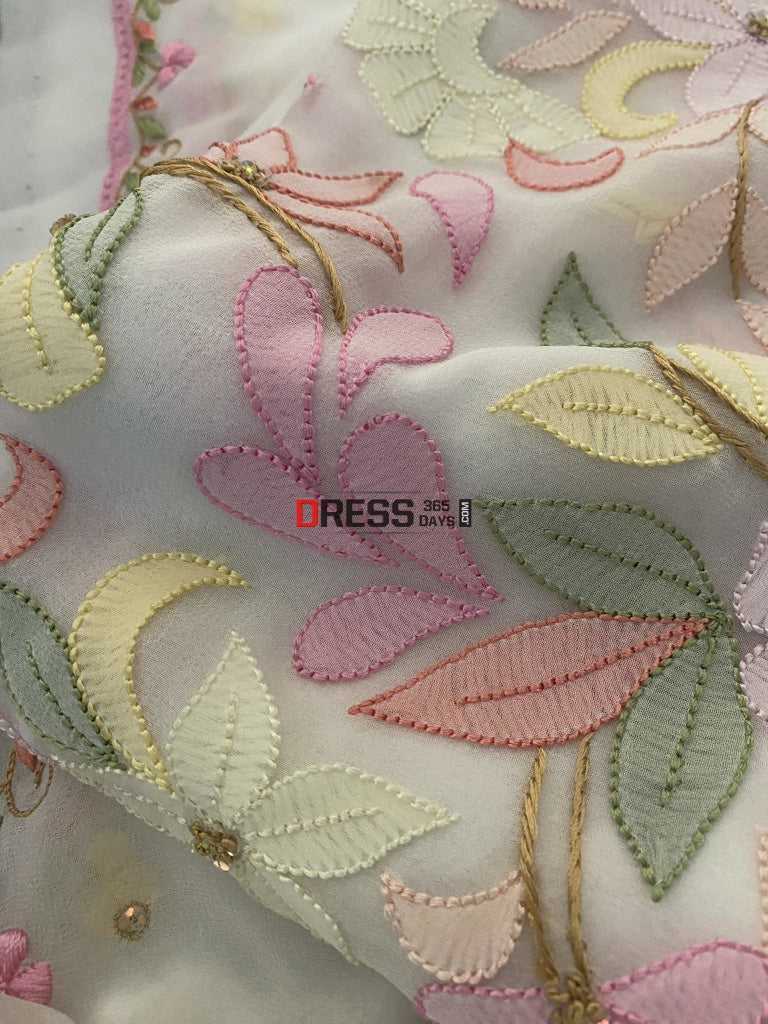 All Over Multicolour Chikankari Parsi Gara Suit Suits
