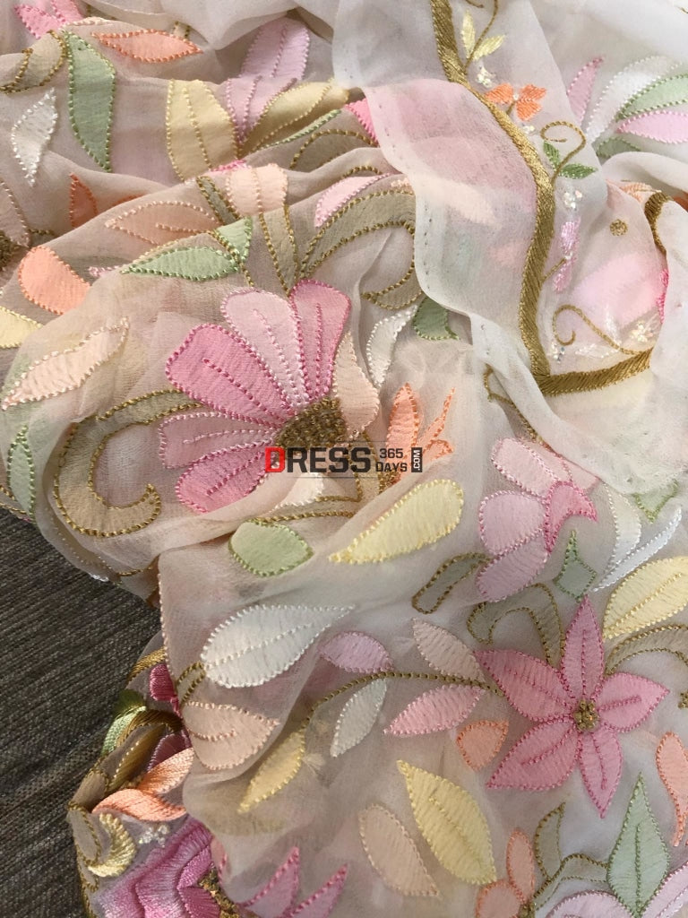 All Over Multicolour Parsi Gara Chikankari Suit (Pre-Order) Suits