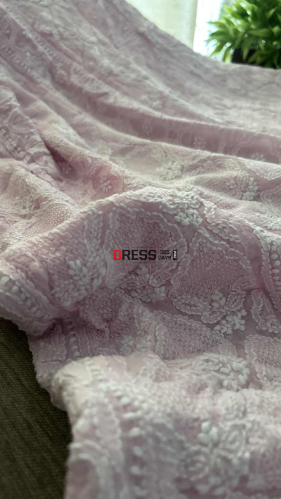 Baby Pink Hand Jaali Chikankari Anarkali Suit Chikankari Anarkali