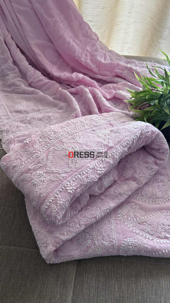 Baby Pink Hand Jaali Chikankari Anarkali Suit Chikankari Anarkali