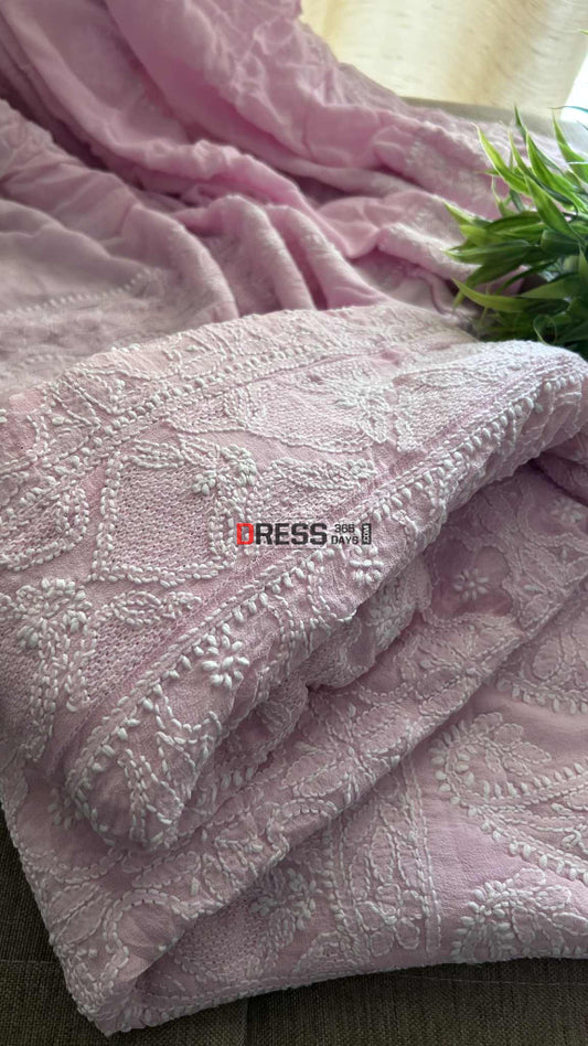 Baby Pink Hand Jaali Chikankari Anarkali Suit Chikankari Anarkali