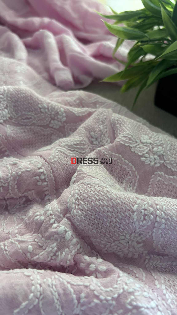 Baby Pink Hand Jaali Chikankari Anarkali Suit Chikankari Anarkali