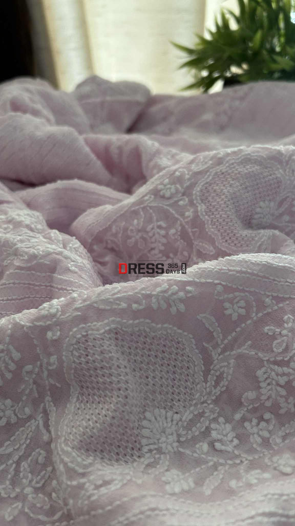 Baby PInk Hand Jaali Hand Jaali Saree Chikankari Saree