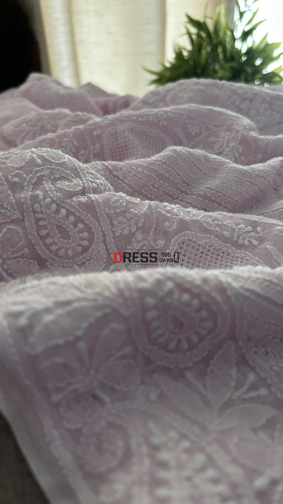 Baby PInk Hand Jaali Hand Jaali Saree Chikankari Saree