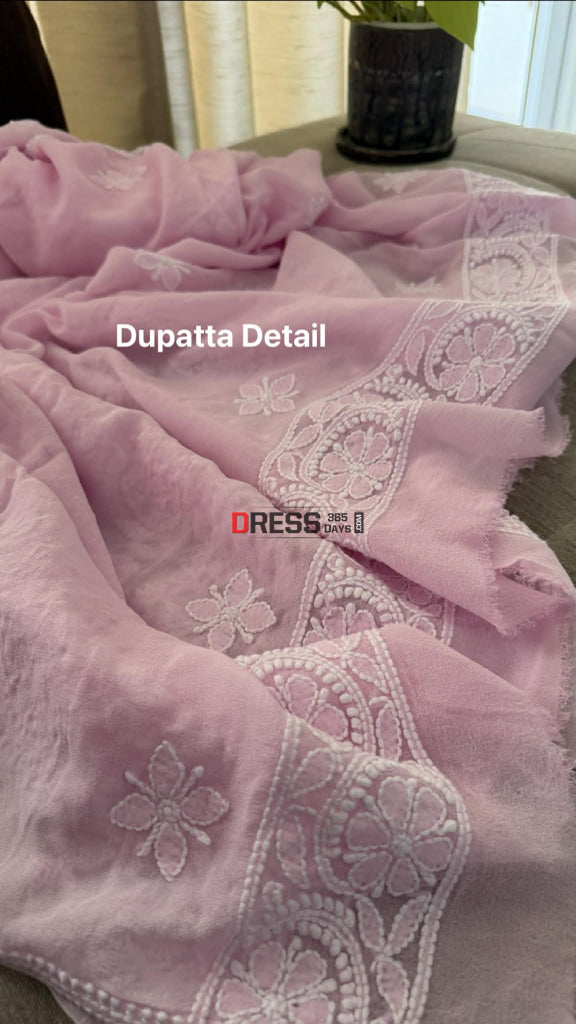 Baby Pink Lucknowi Chikankari Suit - Chikankari Suits