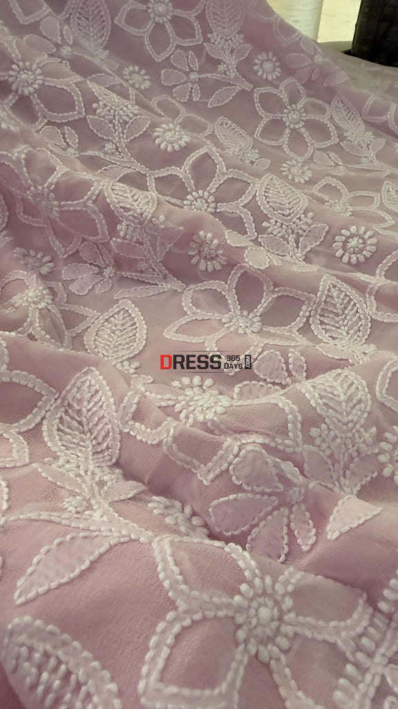 Baby Pink Lucknowi Chikankari Suit - Chikankari Suits
