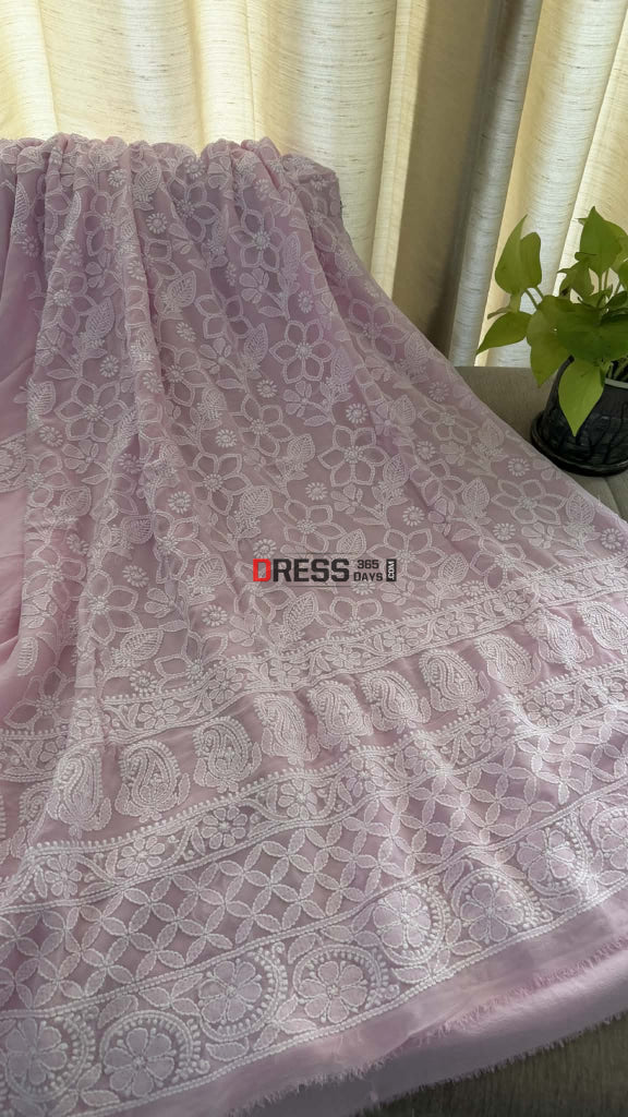 Baby Pink Lucknowi Chikankari Suit - Chikankari Suits