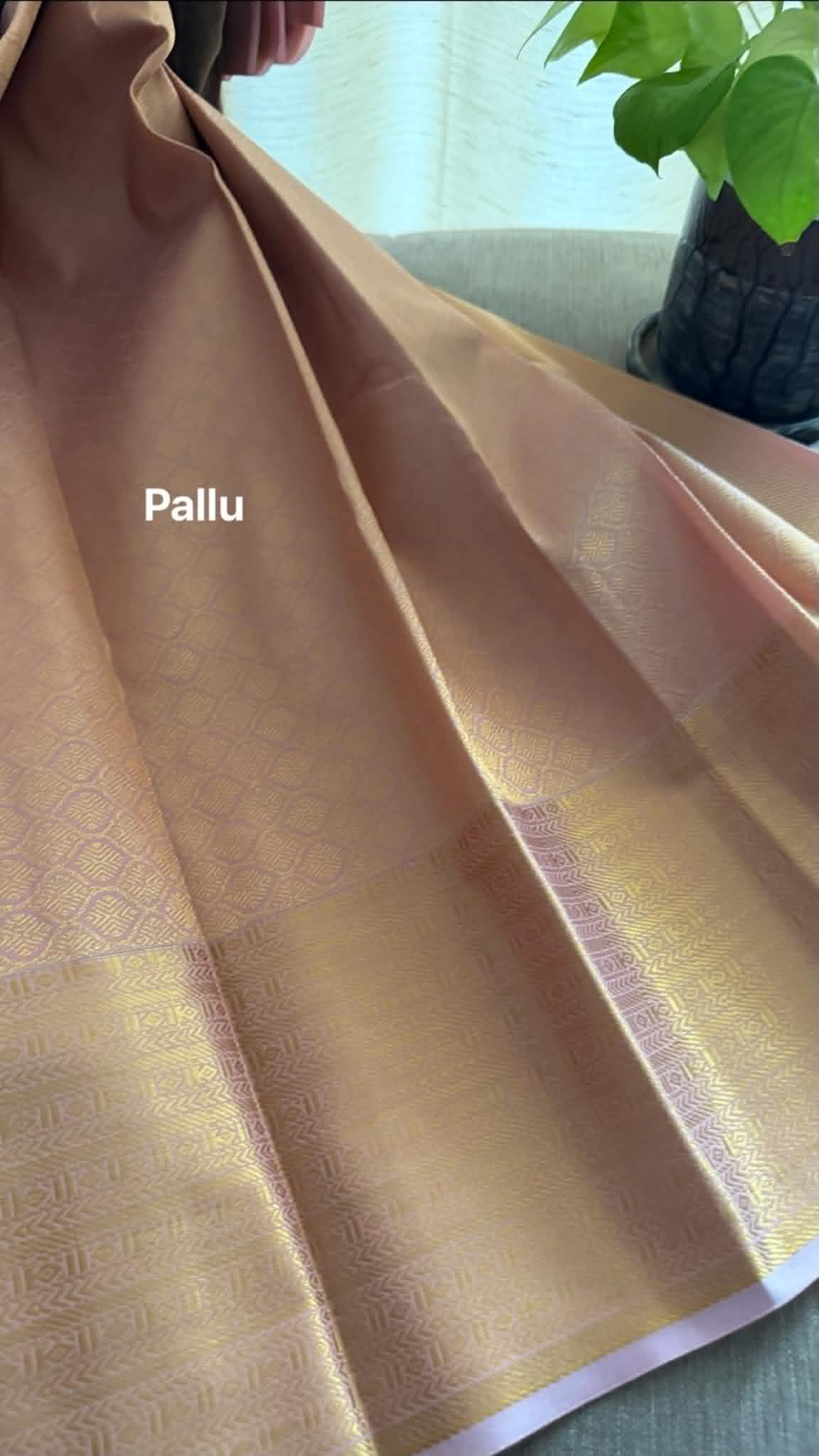 Designer Navy & Pink Checked Silk Saree