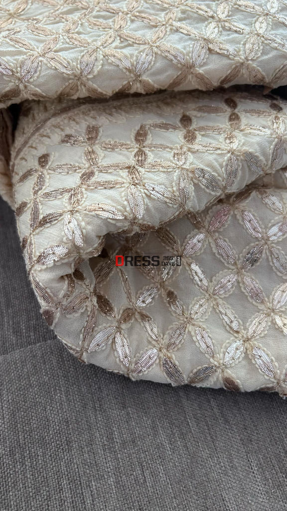 Beige Gota Patti Chikankari Lehenga Set Chikankari Lehenga