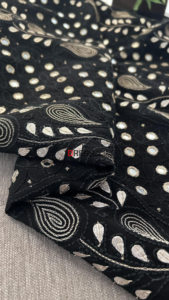 Black Mirror & Gota Patti Chikankari Suit Suits