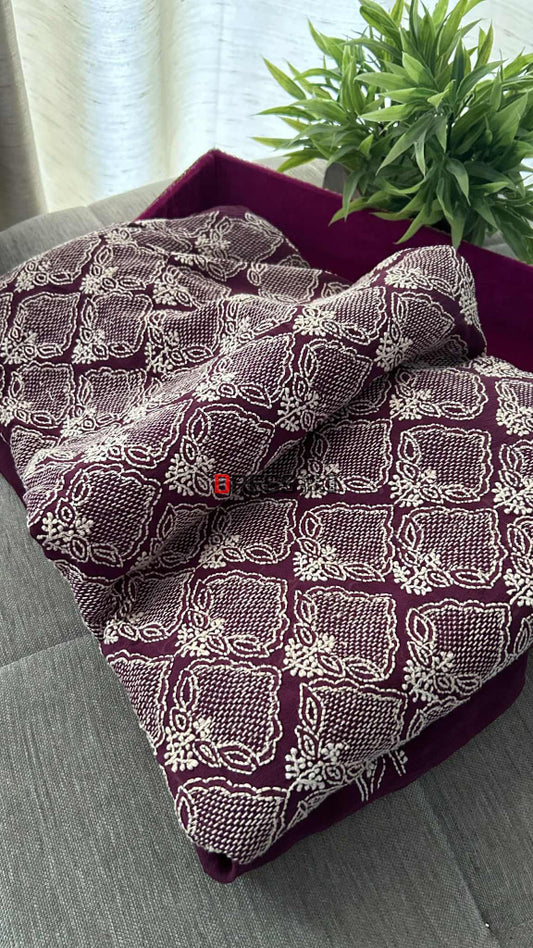 Brown & Beige Hand Jaali Chikankari Suit Chikankari Suits