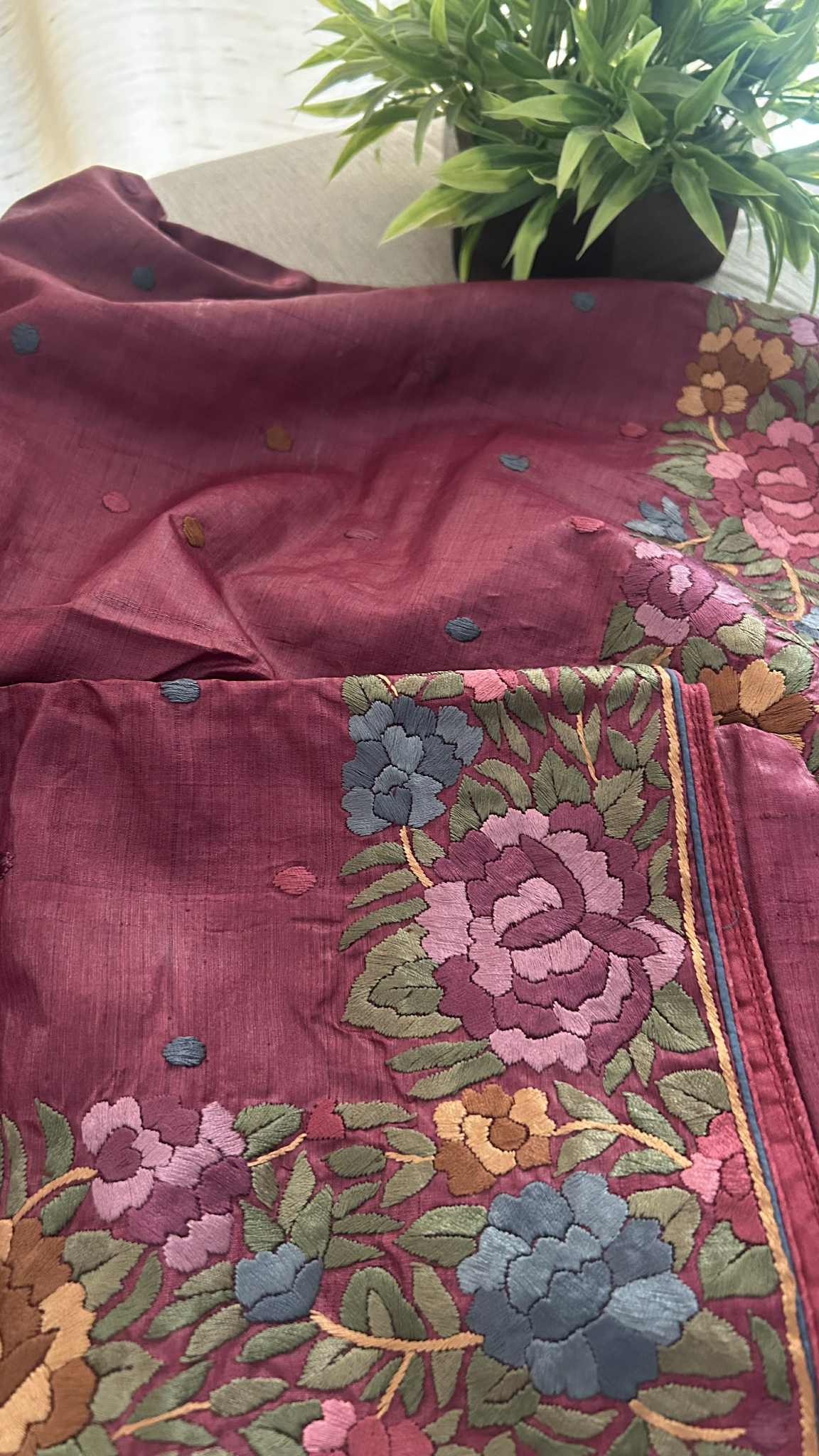 Classic Parsi Gara Tussar Silk Saree