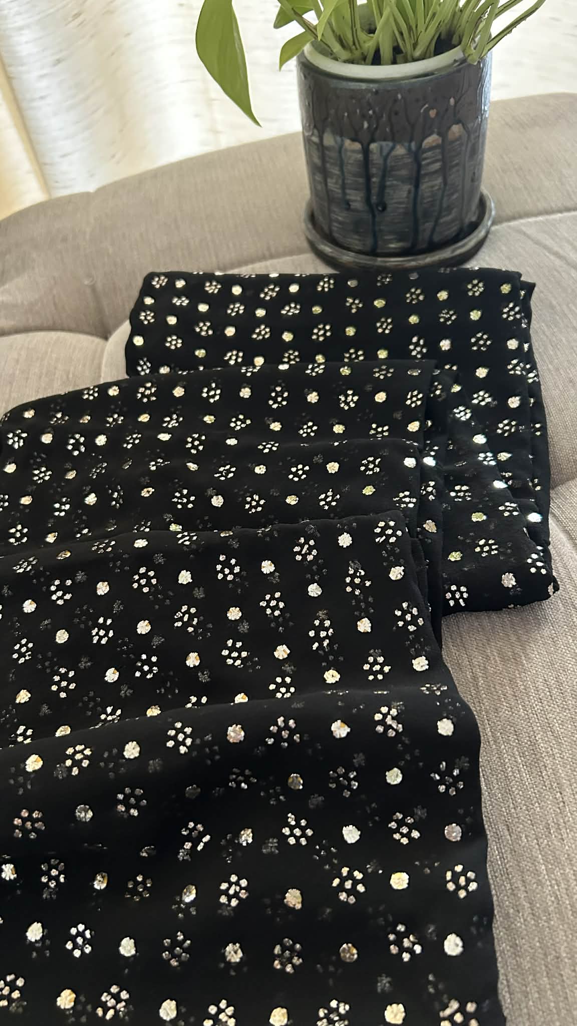 Classic Black Mukaish Dupatta