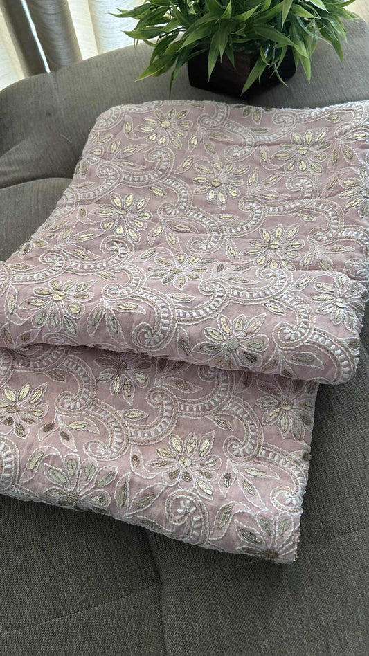 Pastel Pink Gota Patti Chikankari Dupatta