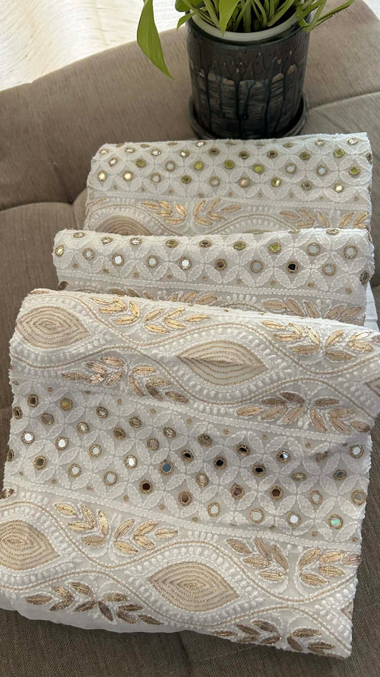 White Mirror & Gota Patti Chikankari Suit