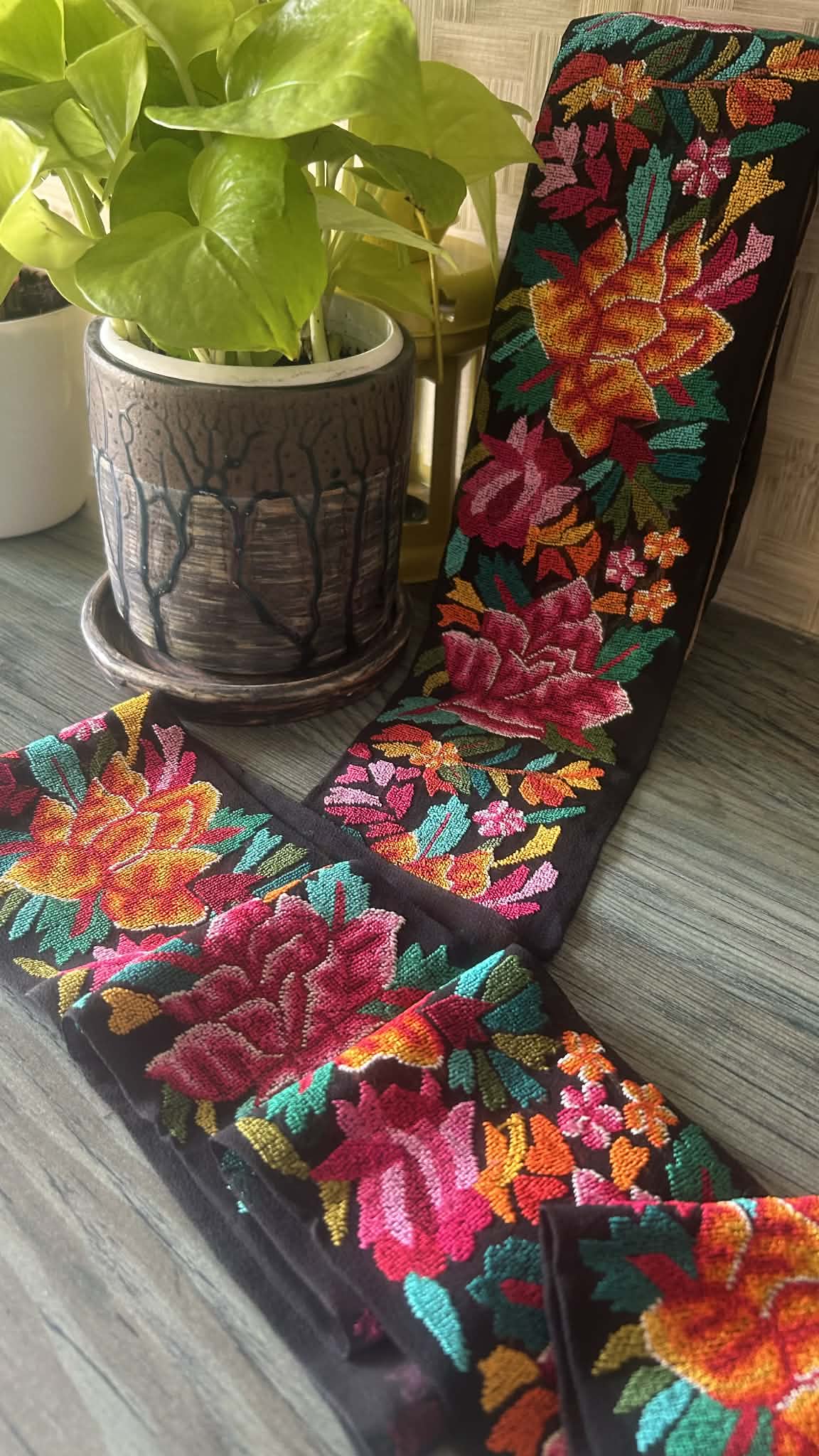 Exclusive Petit Point Hand Embroidered Border