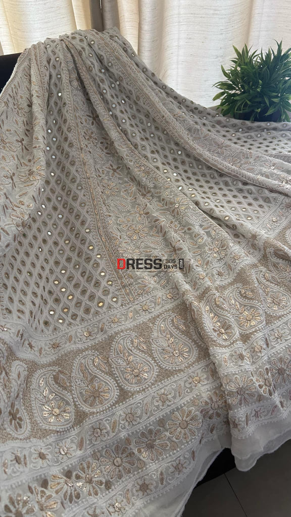 Chikankari Mirror & Gota Patti Lehenga Skirt (Only Skirt) Chikankari Lehenga