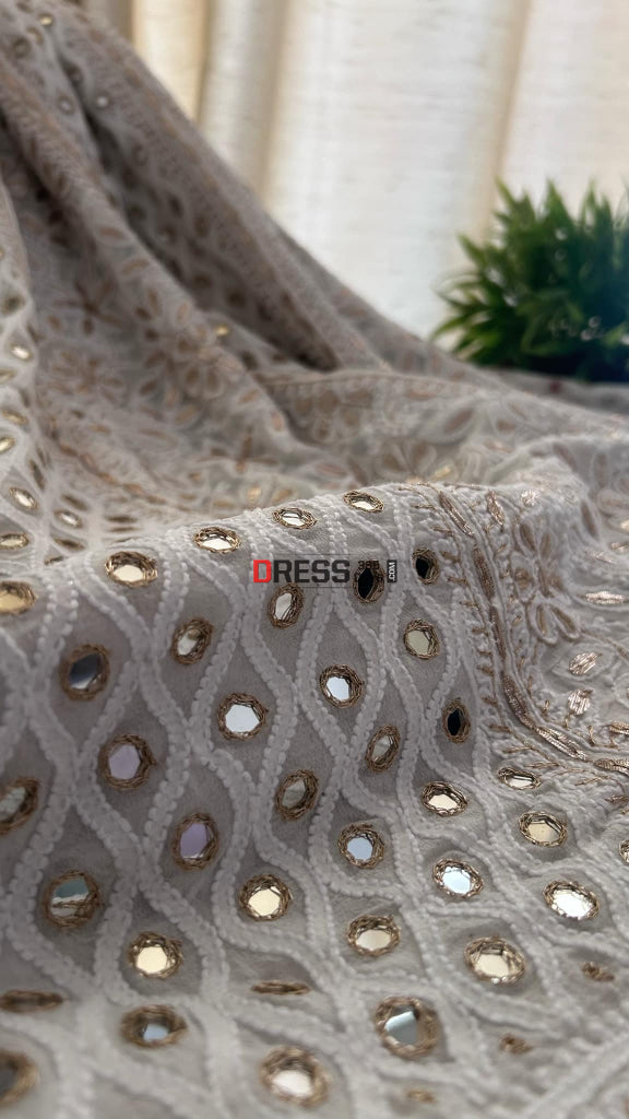 Chikankari Mirror & Gota Patti Lehenga Skirt (Only Skirt) Chikankari Lehenga