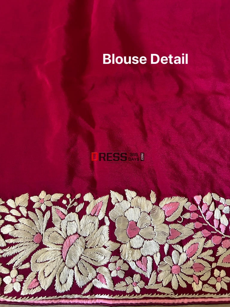 Crepe Silk Parsi Gara Saree