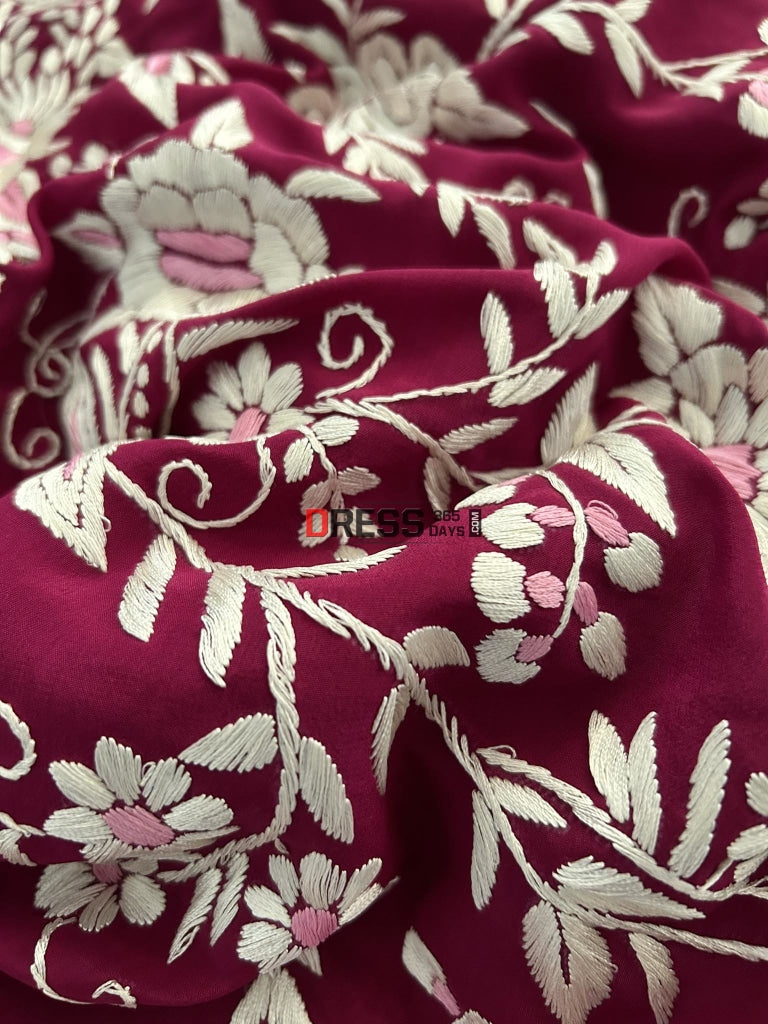 Crepe Silk Parsi Gara Saree