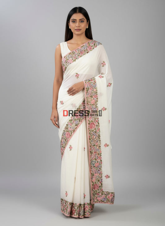 Pre Order Crepe Silk Parsi Gara Saree