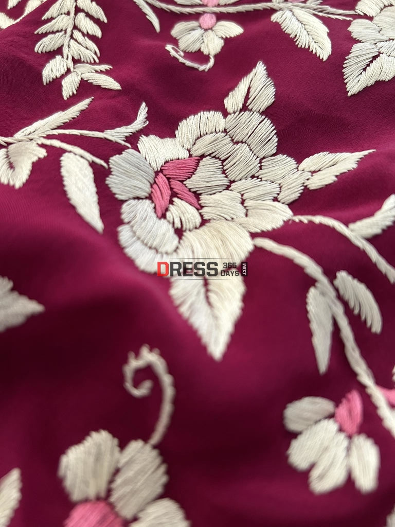 Crepe Silk Parsi Gara Saree