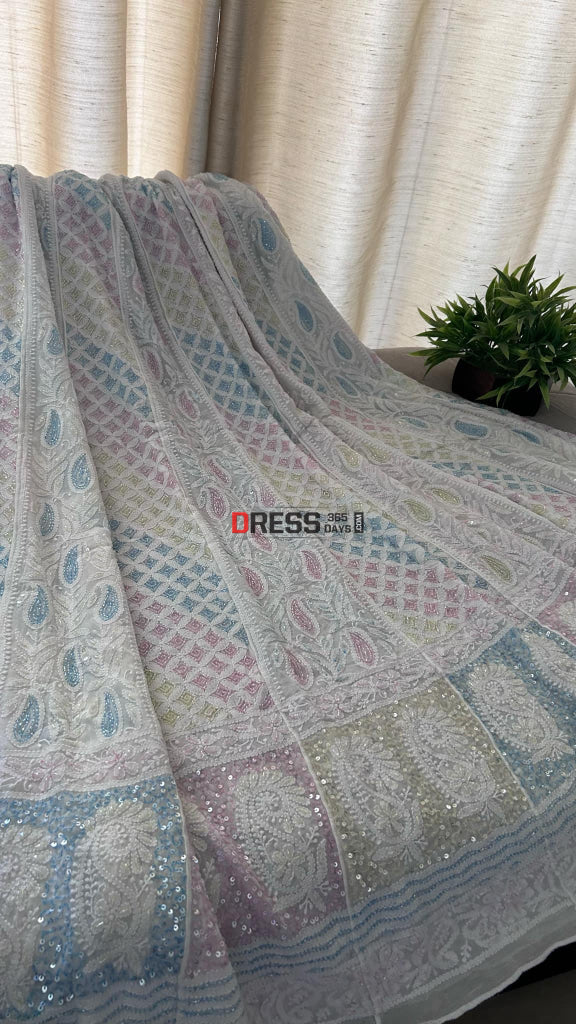 Cut Dana Work Lucknowi Chikankari Anarkali Chikankari Anarkali