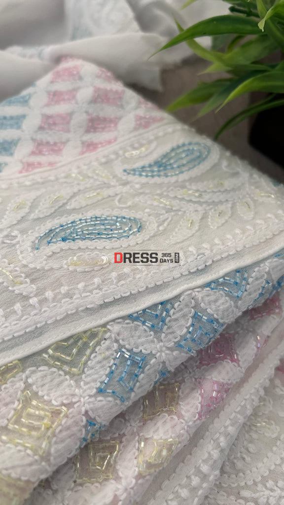 Cut Dana Work Lucknowi Chikankari Anarkali Chikankari Anarkali