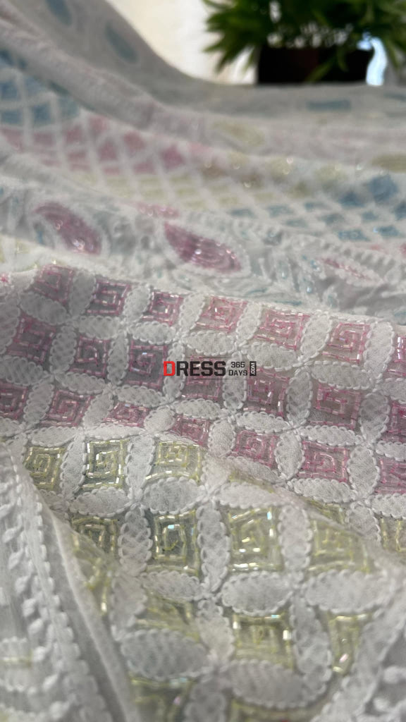 Cut Dana Work Lucknowi Chikankari Anarkali Chikankari Anarkali