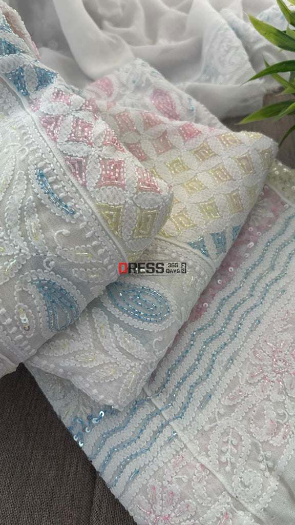 Cut Dana Work Lucknowi Chikankari Anarkali Chikankari Anarkali